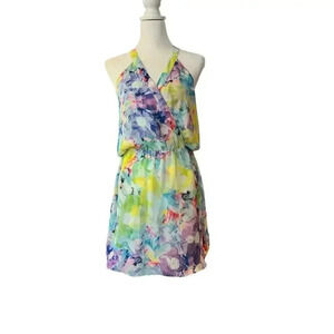 PARKER multicolor faux wrap sleeveless dress size medium